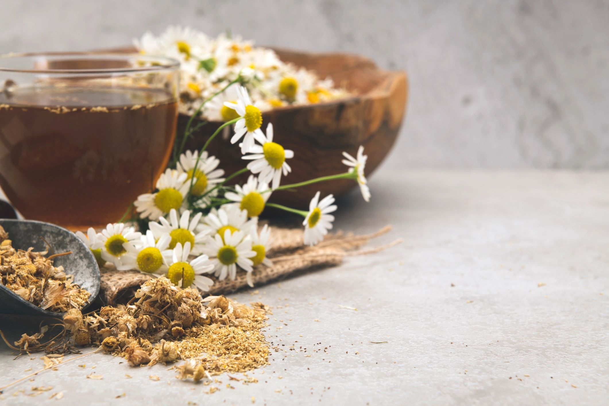 Chamomile flowers background
